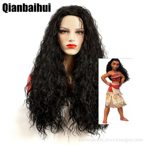The croodsIn same wig long water wave black wigs for cosplay and put on performance